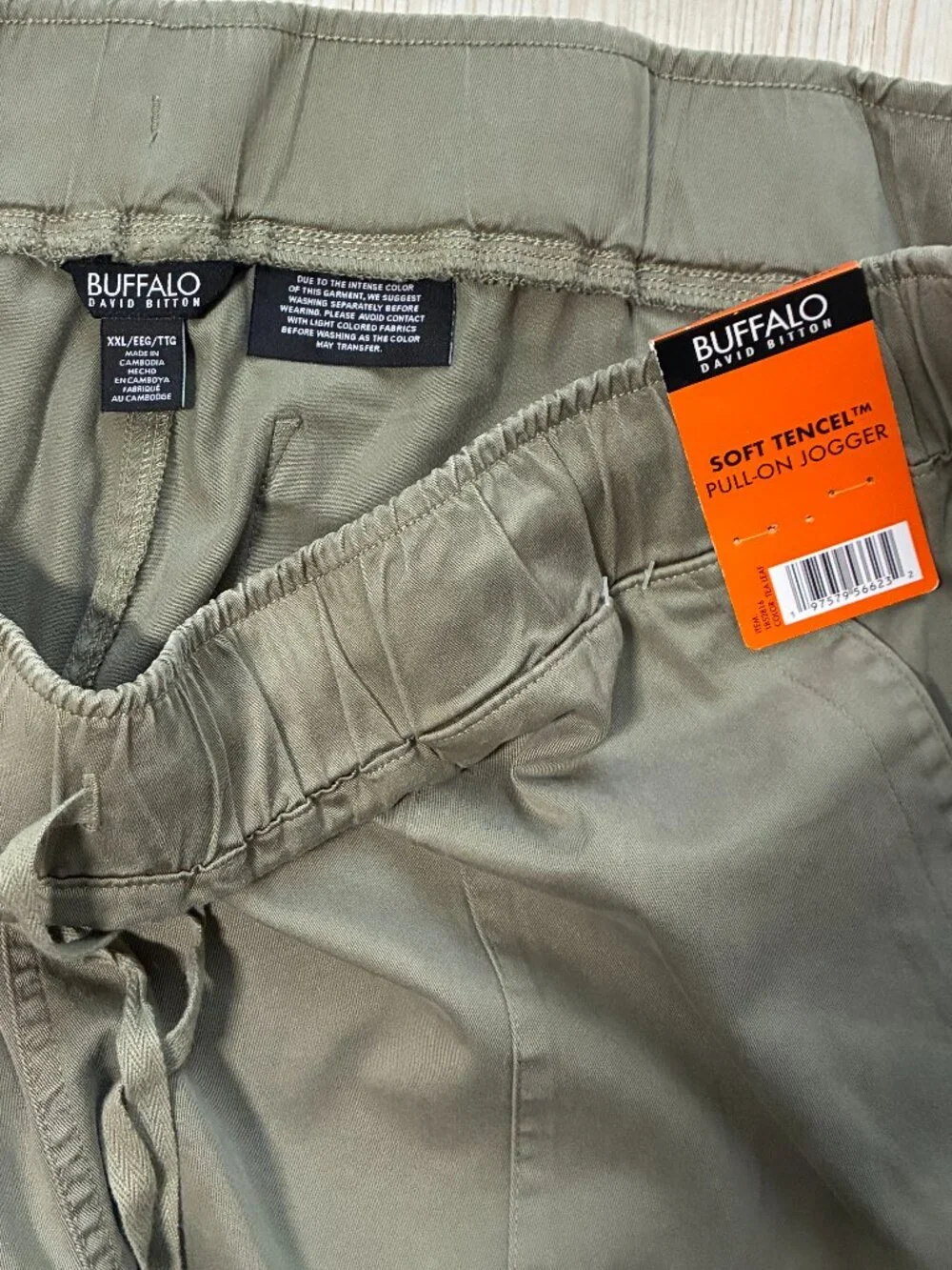 Buffalo David Bitton Soft Tencel Pull-On Jogger Army Green Size XXL
